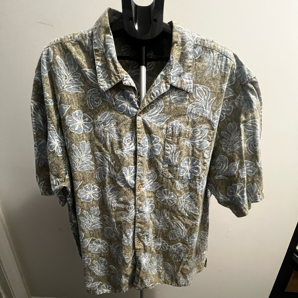 Vintage Op Ocean Pacific Shirt Mens XXL Blue Hawaiian Short Sleeve Button Up